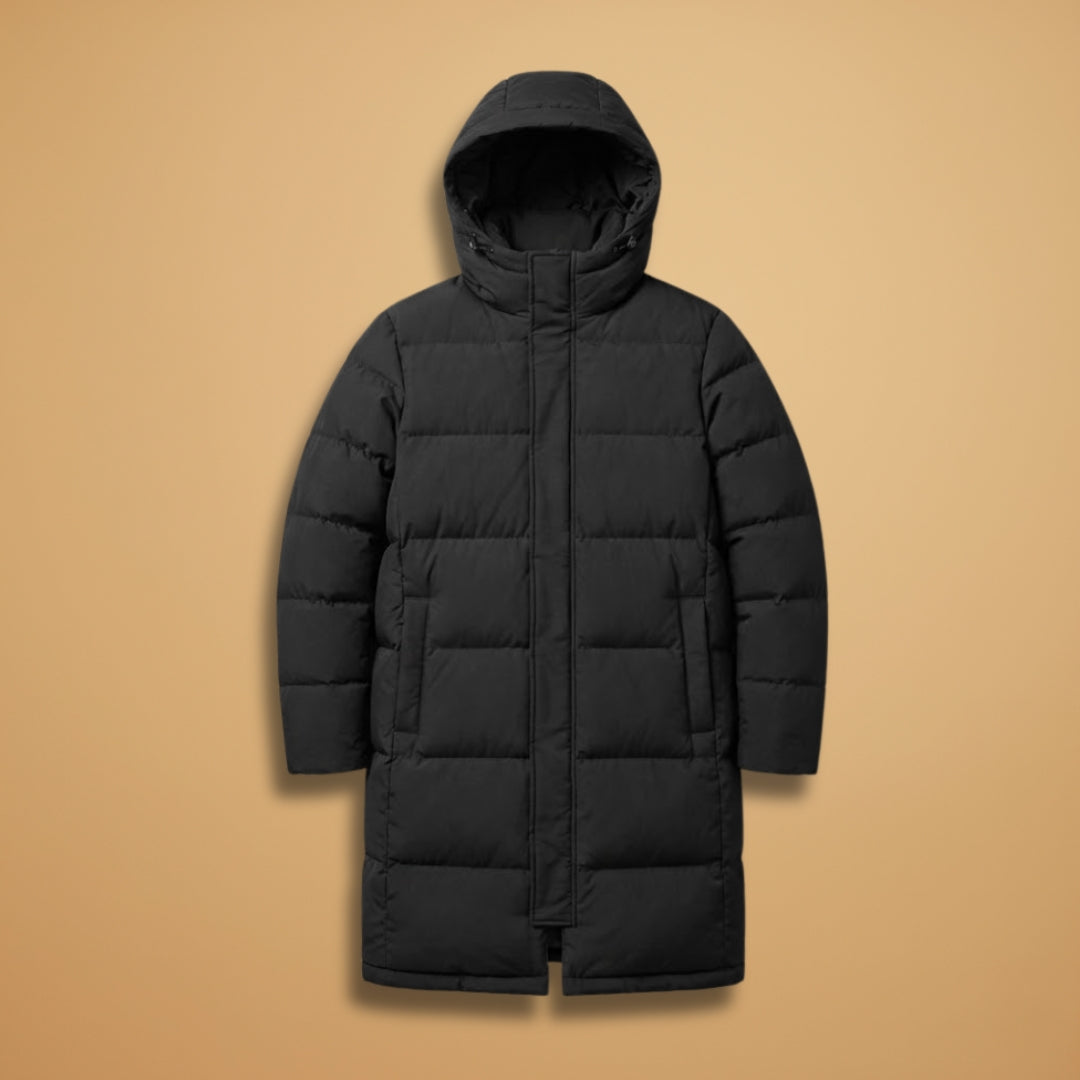 Warm Men's Quilted Down Jacket with Hood - Modish World
