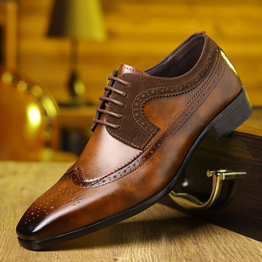 Classic Brown Leather Dress Shoes - Modish World
