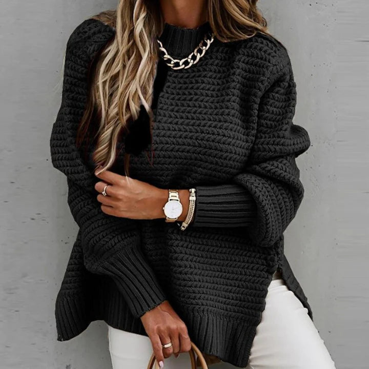 Cozy Women's Chunky Knit Sweater - Loose Fit