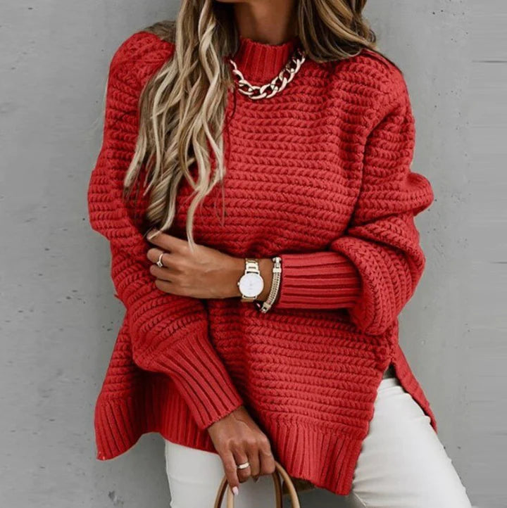 Cozy Women's Chunky Knit Sweater - Loose Fit