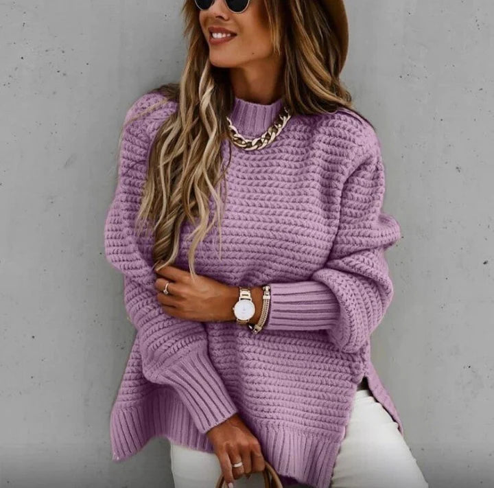 Cozy Women's Chunky Knit Sweater - Loose Fit