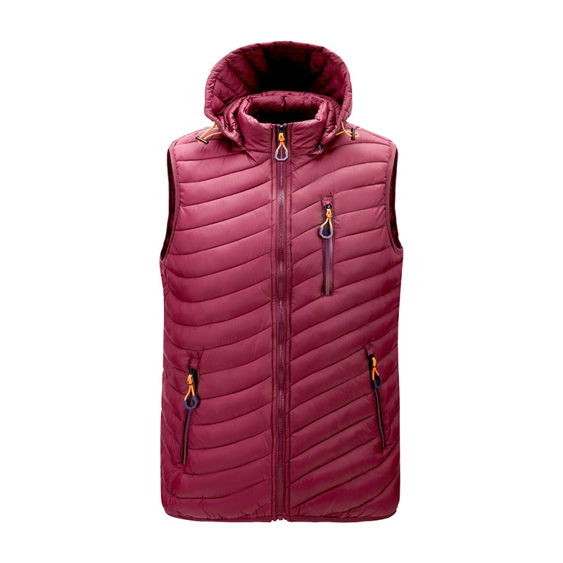 Men's Hooded Vest with Zip Pockets