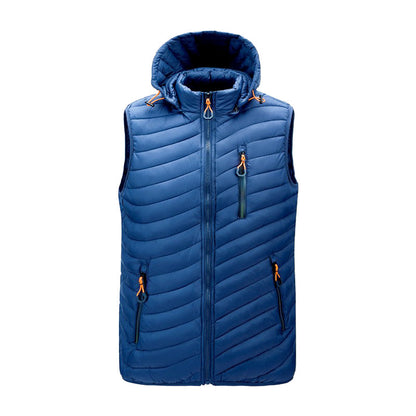 Men's Hooded Vest with Zip Pockets