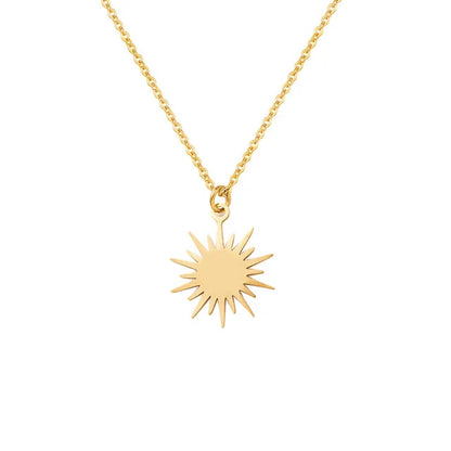 Elegant Sunburst and Celestial Starburst Gold Sun Pendant Necklace
 - ModishWorld
