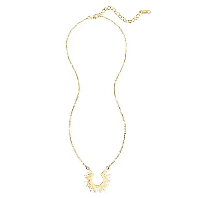 Adjustable Sunburst Charm Necklace with Gold Sun Pendant – Celestial Solar Jewelry
 - ModishWorld