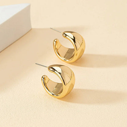 Elegant Gold and Silver Tapered Crescent Earrings
 - ModishWorld