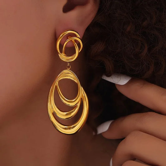Gold Loop Earrings, Elegant and Hypoallergenic
 - ModishWorld