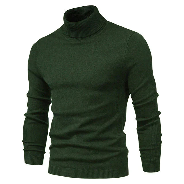 Fitted Crew Neck Knit Sweater for Men