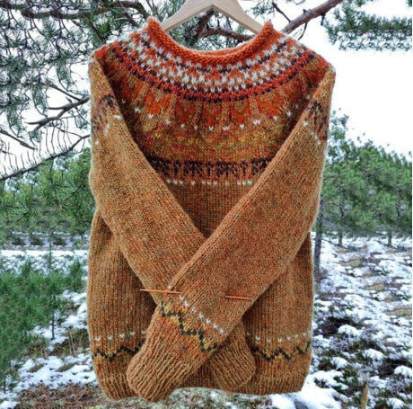 Warm Crew Neck Knitted Sweater