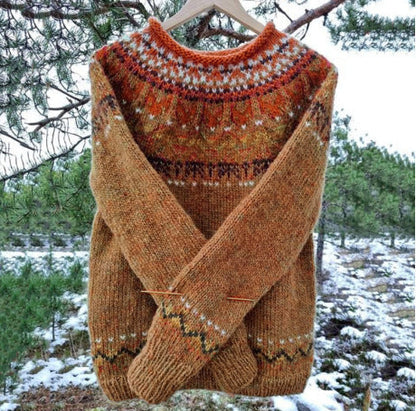 Warm Crew Neck Knitted Sweater