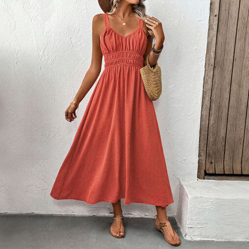 Chic Summer Maxi Dress - Flowy Tank Style Solid - ModishWorld