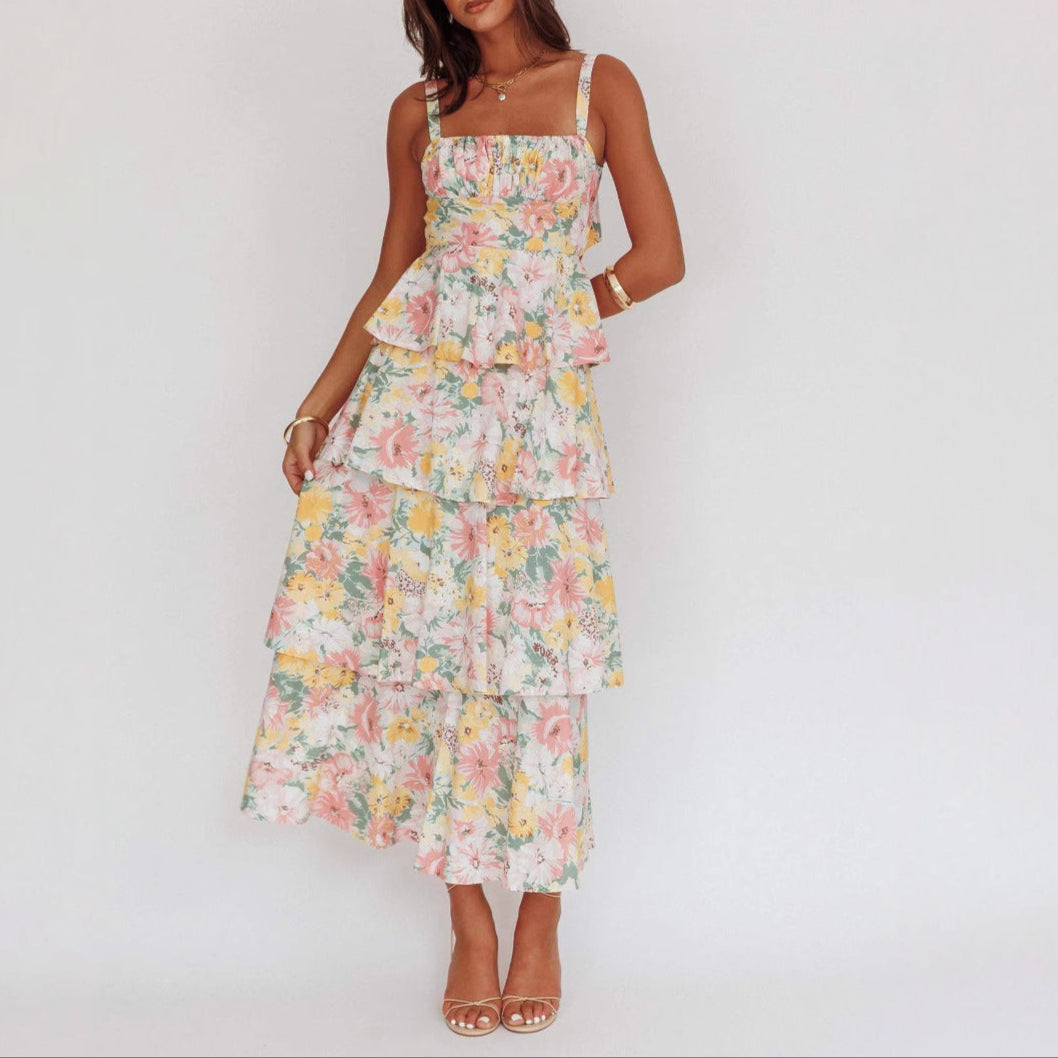 Chic Floral Maxi Dress - Lightweight Summer Fashion - ModishWorld