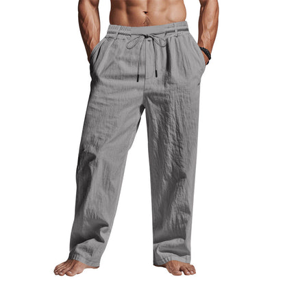 Relaxed Fit Cotton Pants for Men with Elastic Waist - ModishWorld