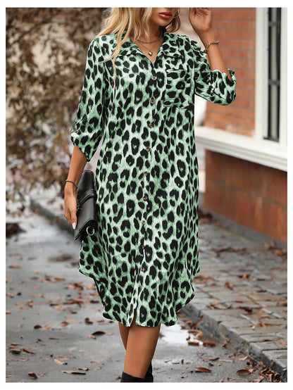 Classic Leopard Print Shirt Dress - Chic Everyday Wear