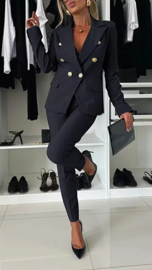 Classic Fit Two-Piece Suit Jacket and Pants Set - Modish World
