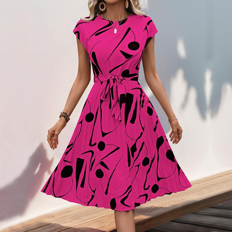 Floral Print Fit Waist Women's A-Line Dress