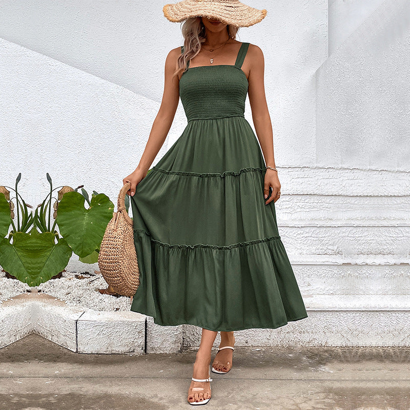 Floral Midi Dress for Women - Ruffled Summer Dress