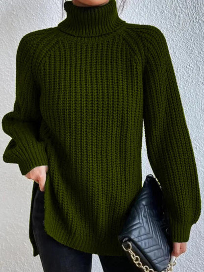 Women's Sweater - Crew Neck Ribbed Knit