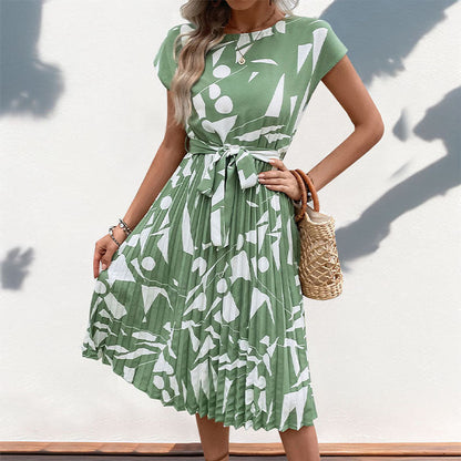 Floral Print Fit Waist Women's A-Line Dress