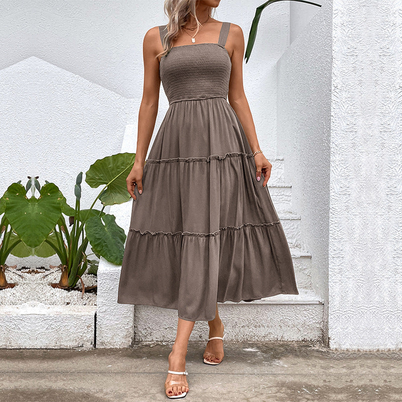 Floral Midi Dress for Women - Ruffled Summer Dress
