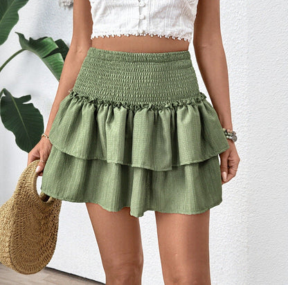 Women's Casual Floral Mini Skirt - Stretchy Waist, Summer Dressy - ModishWorld