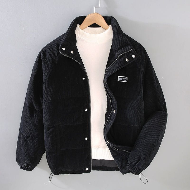 Warm Quilted Mens Parka High Neck Coat