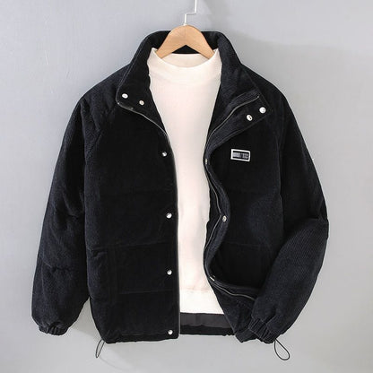 Warm Quilted Mens Parka High Neck Coat