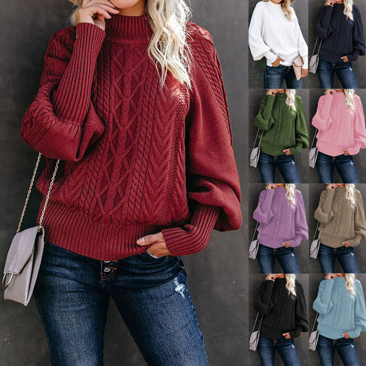 Warm Oversized Women's Knit Sweater - ModishWorld
