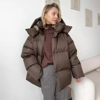 Warm Women's Quilted Down Parka Jacket - ModishWorld
