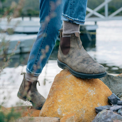 Men's Elastic Ankle Boots - Slip On with Easy Pull Tabs - ModishWorld