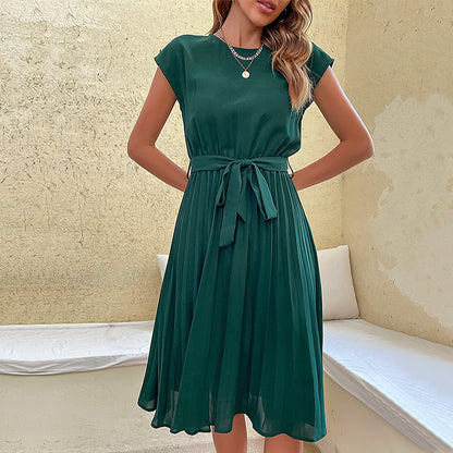 Flared Waist Tie Midi Dress for Women