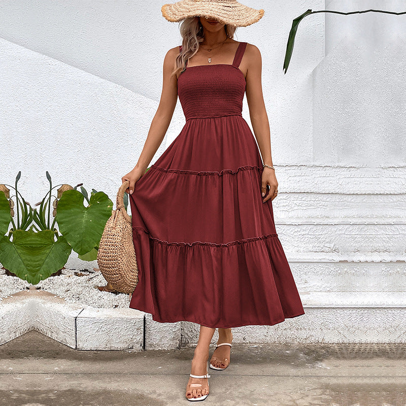 Floral Midi Dress for Women - Ruffled Summer Dress