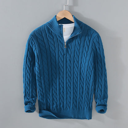 Men's Cable Knit Quarter Zip Sweater