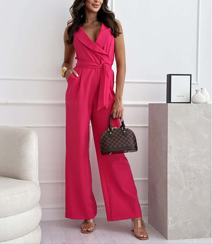Chic Strapless Flowy Wide Leg Jumpsuit for Women