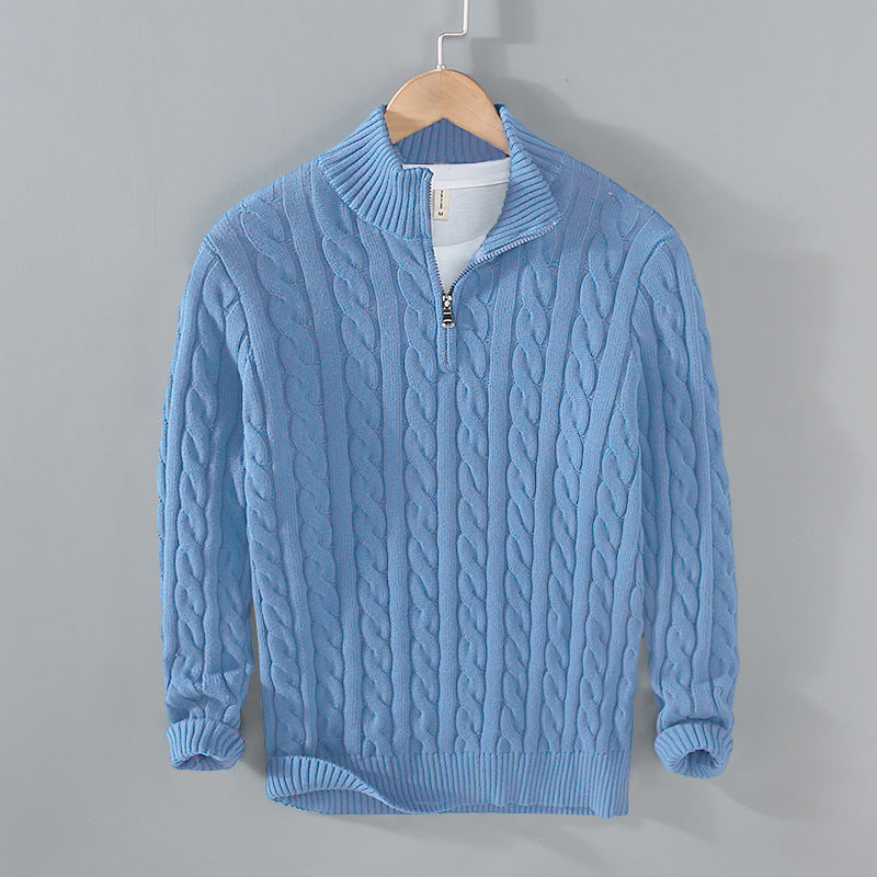 Men's Cable Knit Quarter Zip Sweater