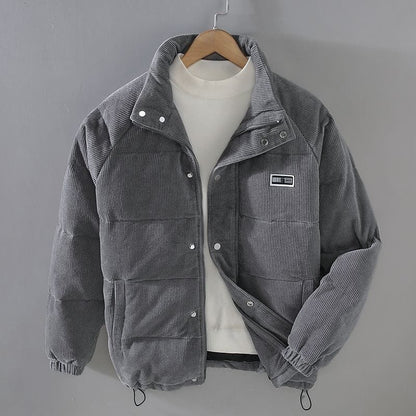 Warm Quilted Mens Parka High Neck Coat