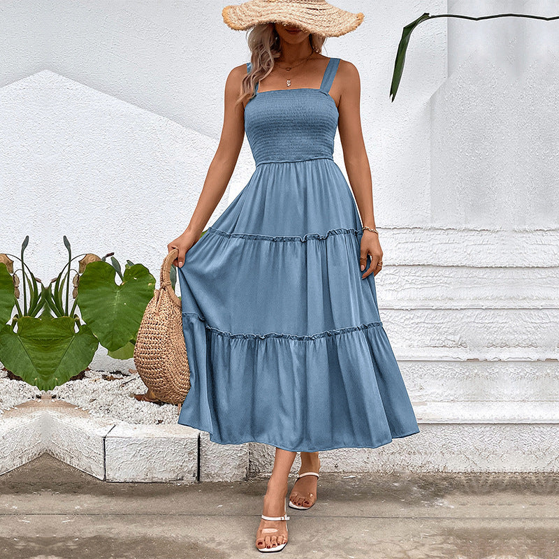 Floral Midi Dress for Women - Ruffled Summer Dress