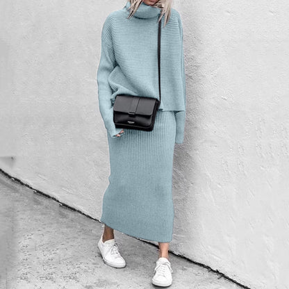 Warm Women's Cable Knit Sweater Set