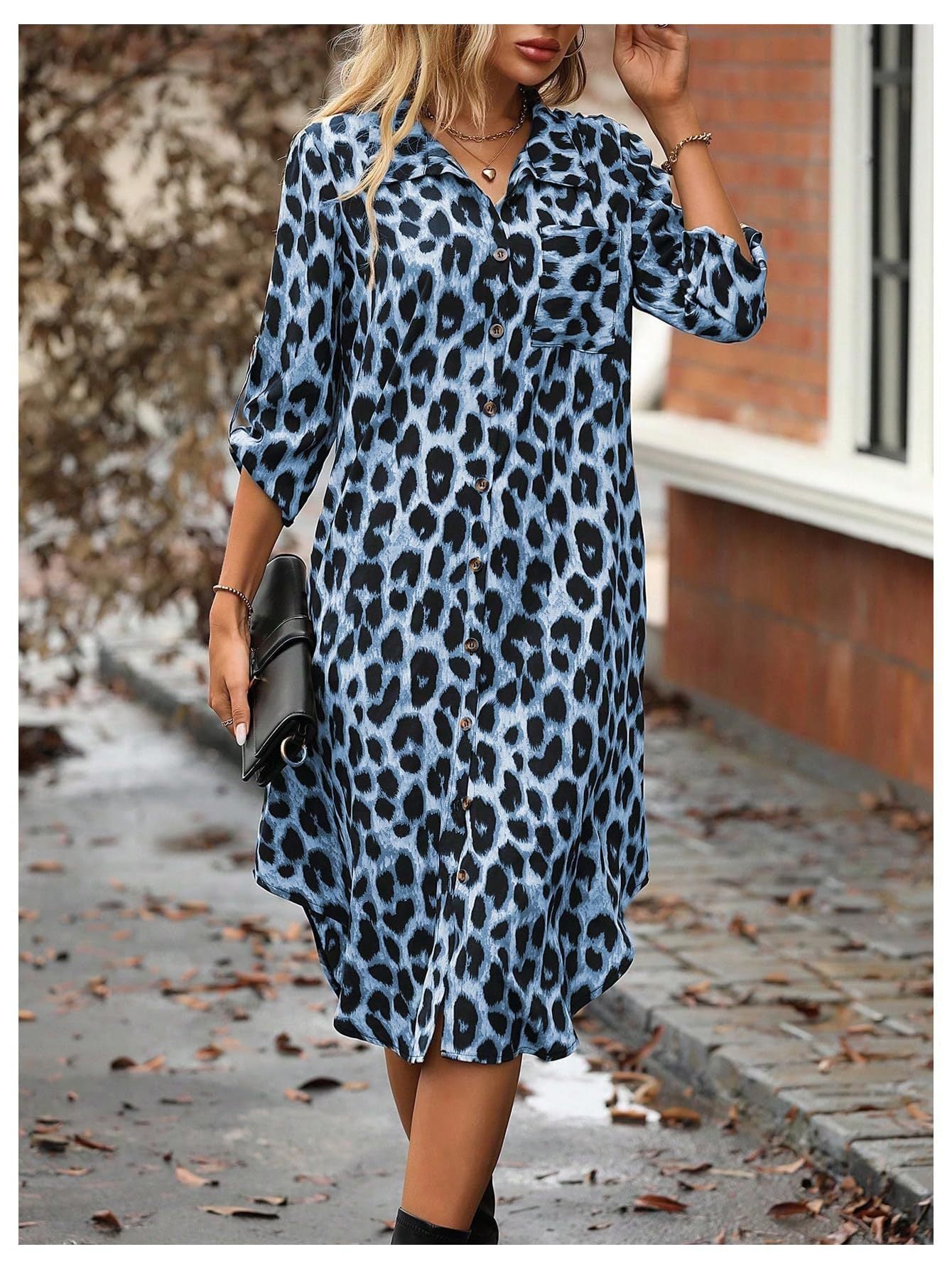 Classic Leopard Print Shirt Dress - Chic Everyday Wear
