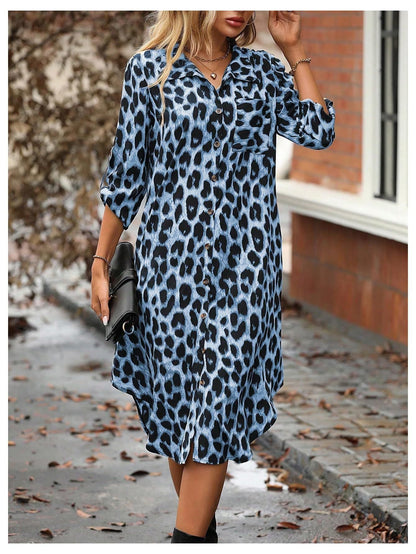 Classic Leopard Print Shirt Dress - Chic Everyday Wear