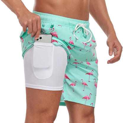 Moisture Wicking Athletic Swim Trunks for Men