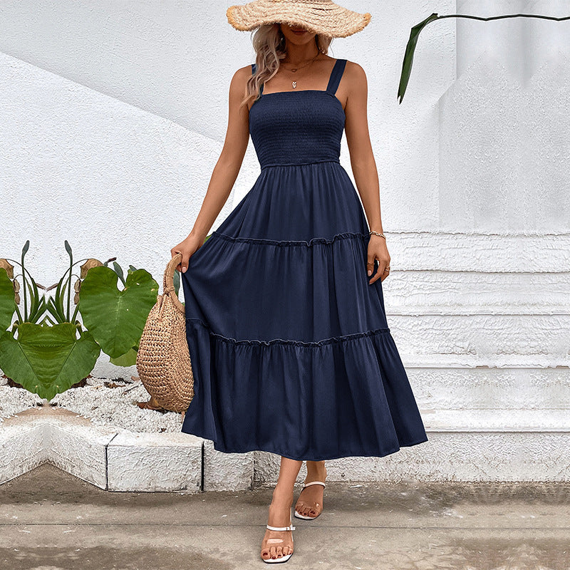 Floral Midi Dress for Women - Ruffled Summer Dress