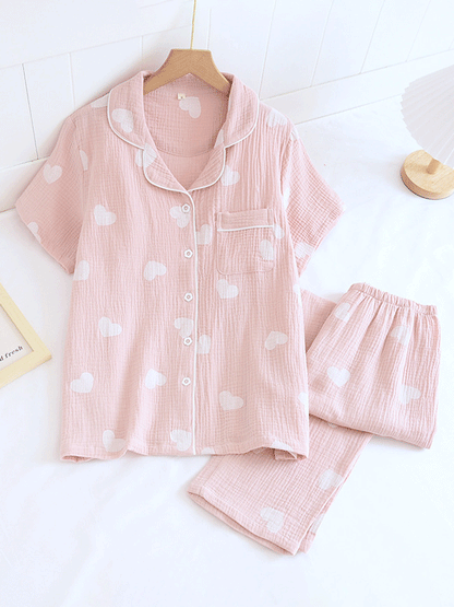 Classic Soft Cotton Pajama Set for Ladies