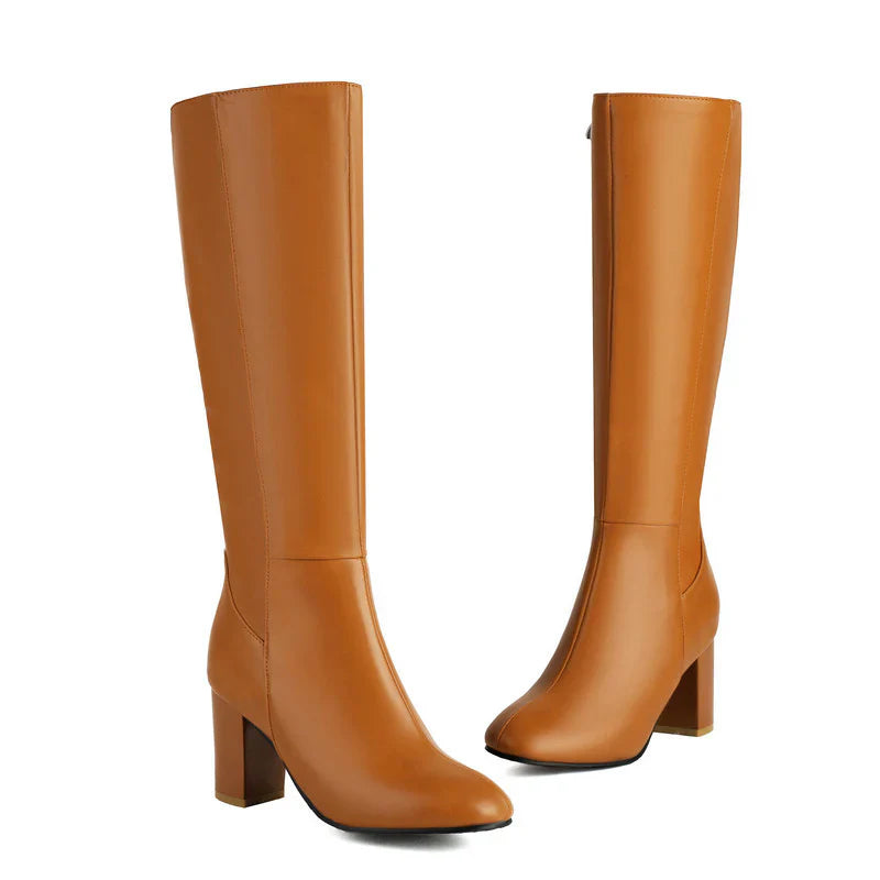 Tall Women's Block Heel Side Zip Boots