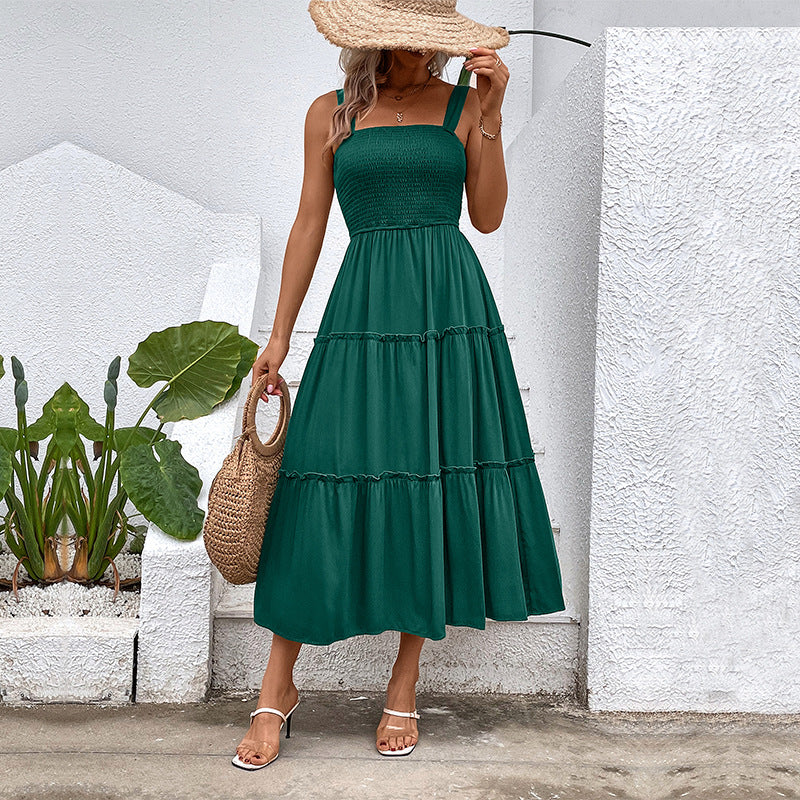 Floral Midi Dress for Women - Ruffled Summer Dress