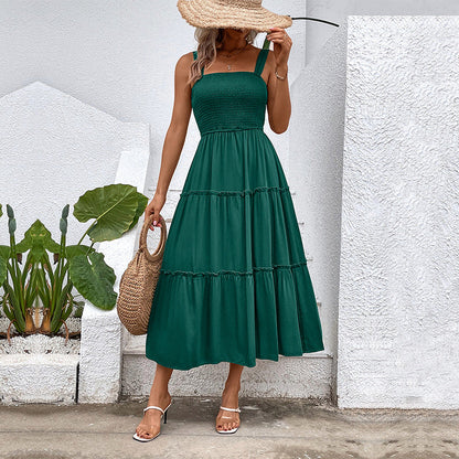 Floral Midi Dress for Women - Ruffled Summer Dress