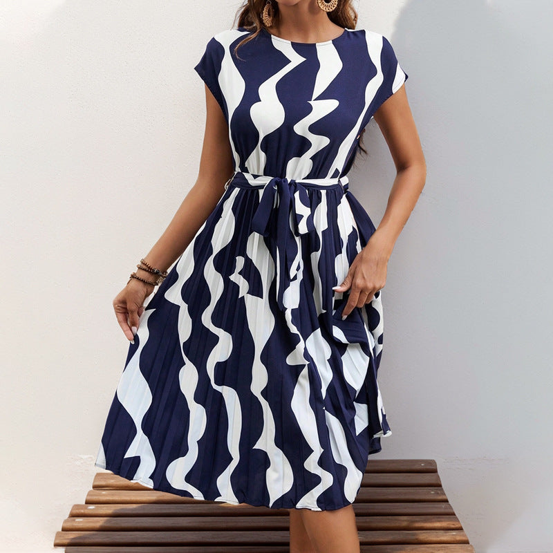 Floral Print Fit Waist Women's A-Line Dress