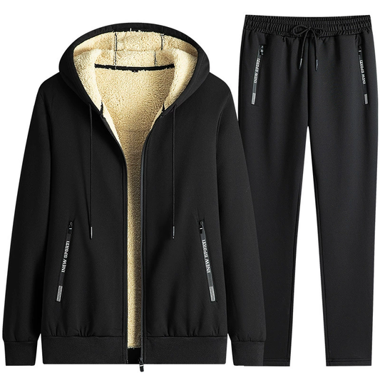 Warm Mens Fleece Hooded Sports Suit - ModishWorld
