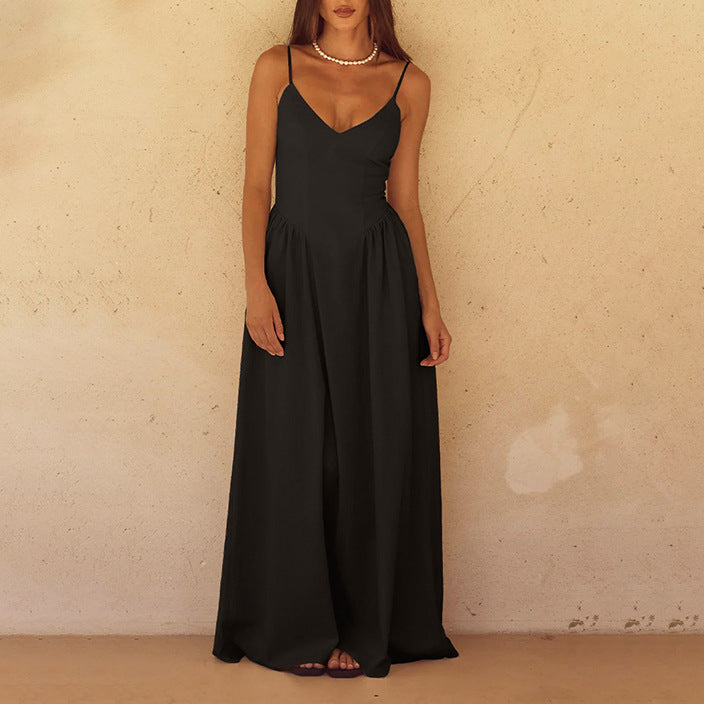 Elegant V Neck Sundress for Women Summer Casual