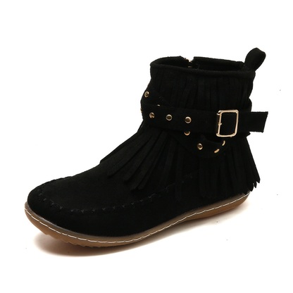 Women's Western Fringe Ankle Boots with Studs